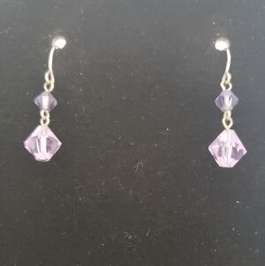 Lavendar Crystal Drop Earrings
